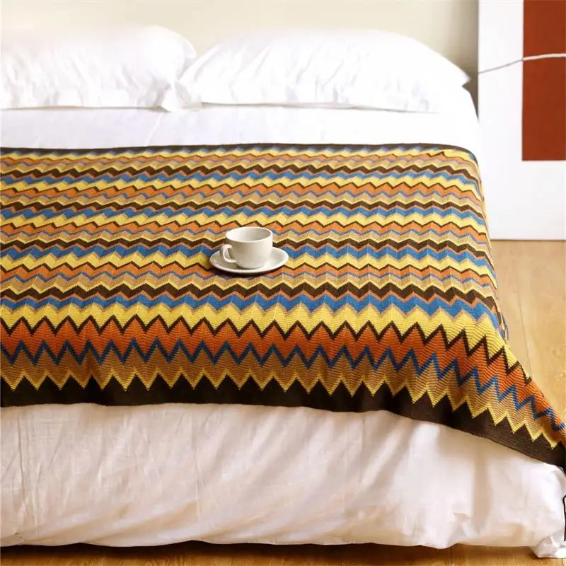 Veliran Tissage Sérénité – Plaid Bohème Tricoté à la Main
