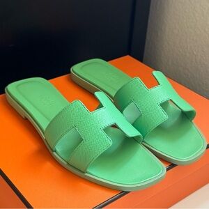 0ran Sandal Vert Pomme Epsom